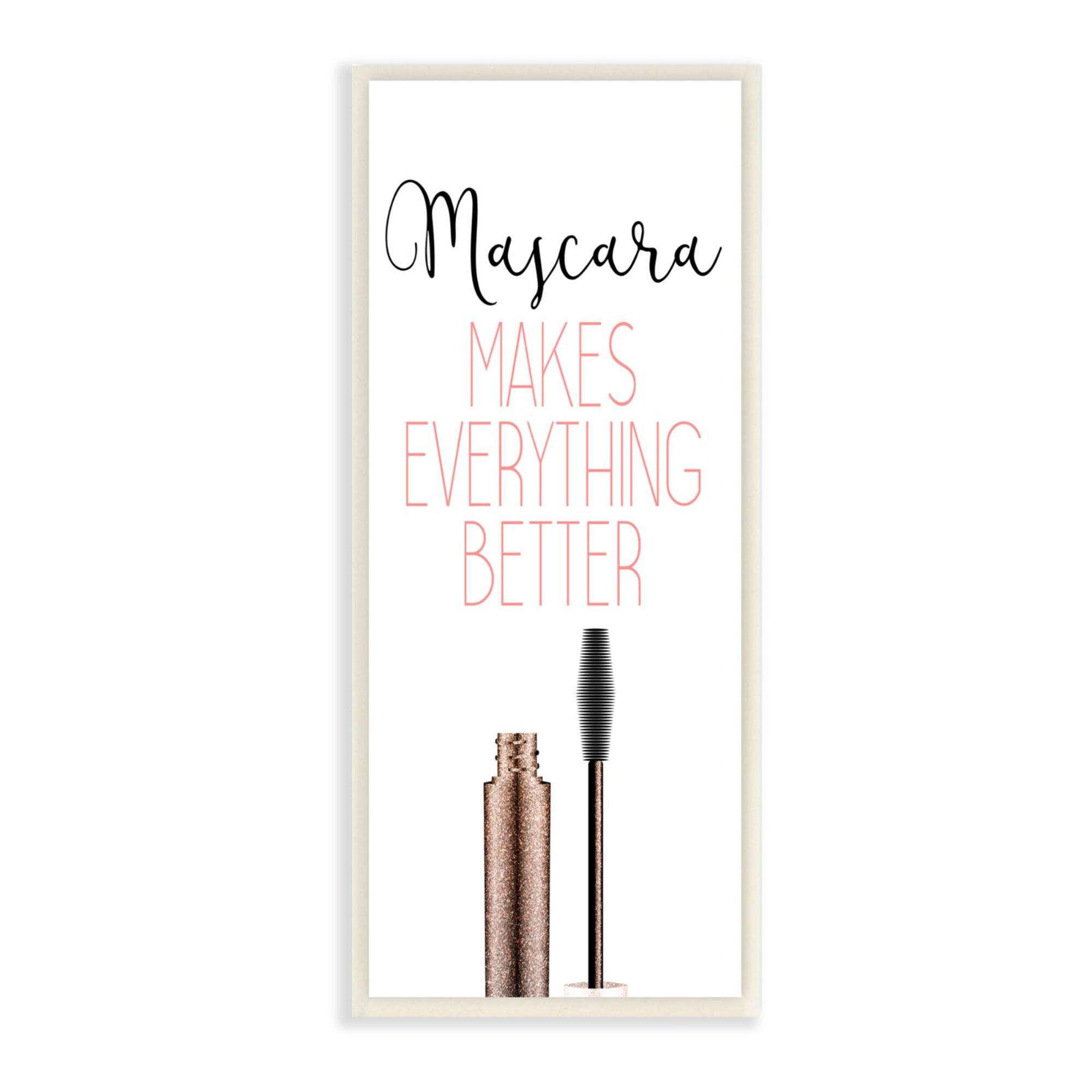 Stupell Industries Mascara Fashion Designer Modern Pink Word Wood Wall Plaque